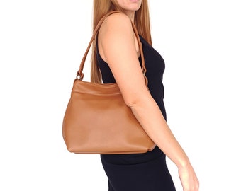 Tan leather hobo bag - Soft leather bag - Hobo purse - Shoulder crossbody bag - Small leather purse crossbody - Unique Gifts - Women handbag