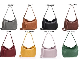 Leather hobo bags - COMPARE the 3 sizes available - Small - Medium - Large - HELEN bag