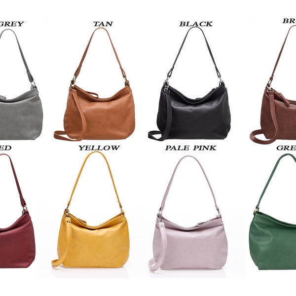 Leather hobo bags - COMPARE the 3 sizes available - Small - Medium - Large - HELEN bag