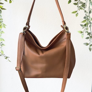 Tan leather hobo bag Leather hobo purse Soft leather bag Slouchy bag MEDIUM HELEN bag image 5