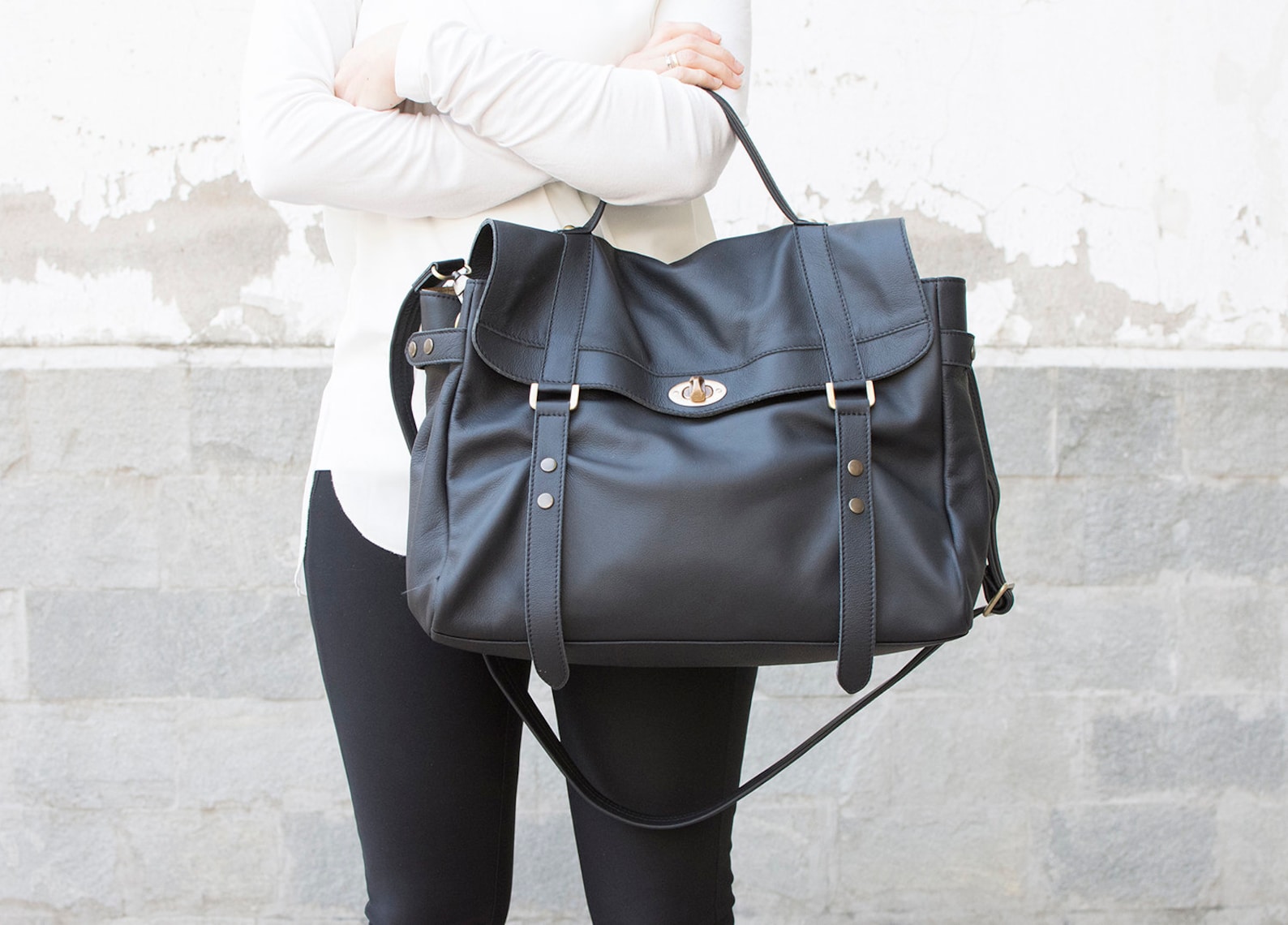 Black Leather Messenger Bag Leather Laptop Messenger Bag Etsy