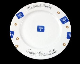 Personalized Judaica Chanukah Plate