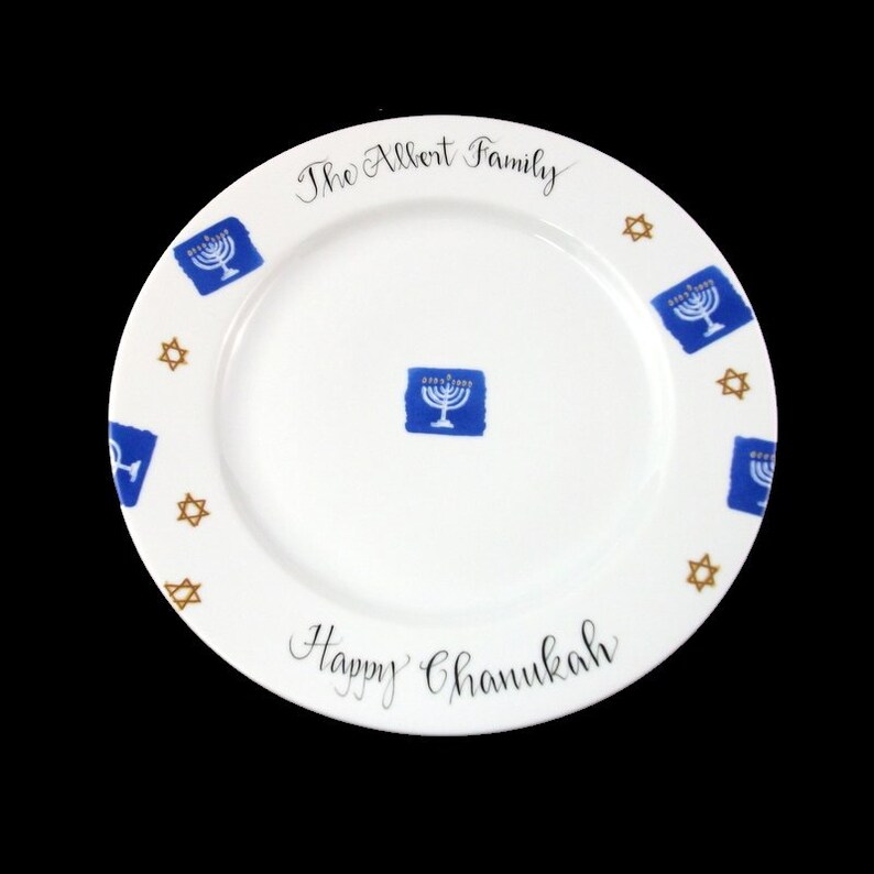 Personalized Judaica Chanukah Plate image 1