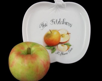 Personalized Hand Painted Rosh Hashana Apple Plate