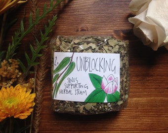 UNBLOCKING Sinus Supporting Herbal Steam, Eucalyptus and Peppermint, Chinese herbs, Orifice opening, Cold and flu support