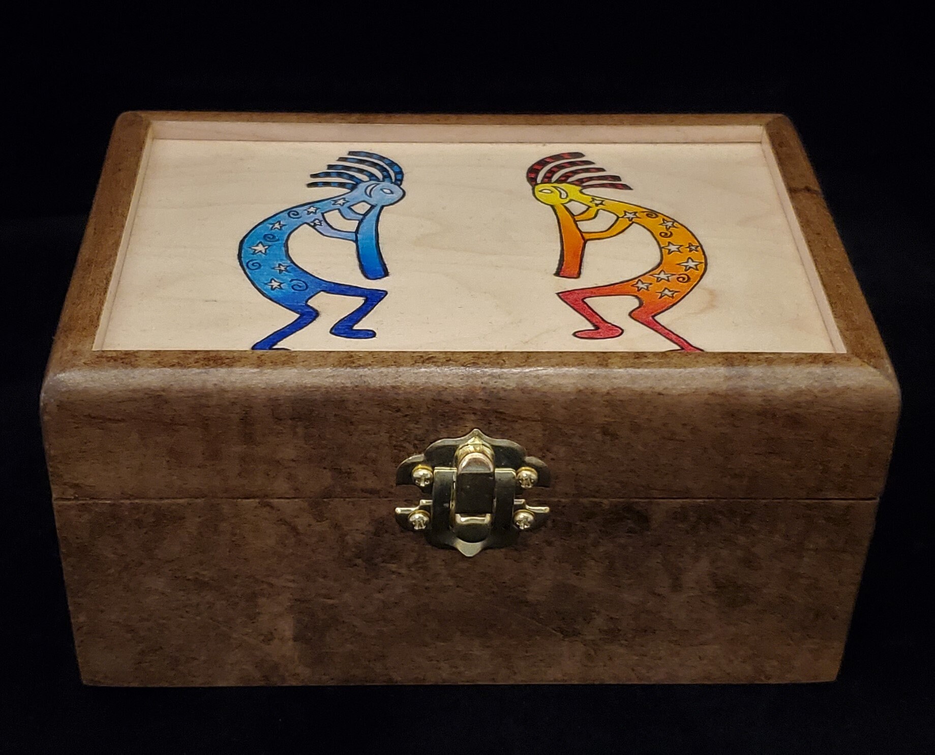 Southwestern Inspired Colorful Ink Art on Wood Kokopelli Etsy