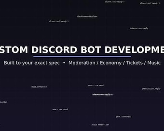 Custom Discord Bot Development | Moderation Economy Tickets Bespoke Bot Service