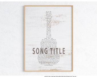 Guitar Shape PRINT or CANVAS - Song Lyrics Wall Art - Favorite Song - Wedding First Dance - Nursery - Anniversary Gift