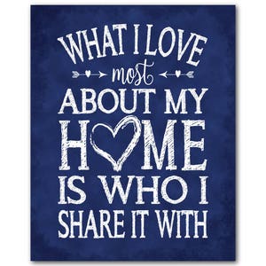 Inspirational Wall Art What I love most about my home is who I share it with PRINT OR CANVAS Foyer Decor Old Navy