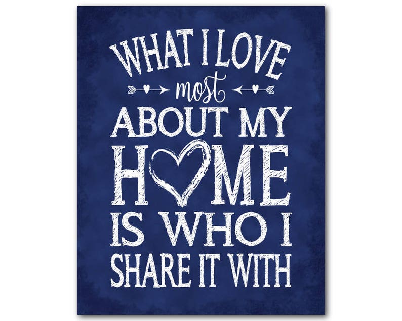 Inspirational Wall Art What I love most about my home is who I share it with PRINT OR CANVAS Foyer Decor image 6