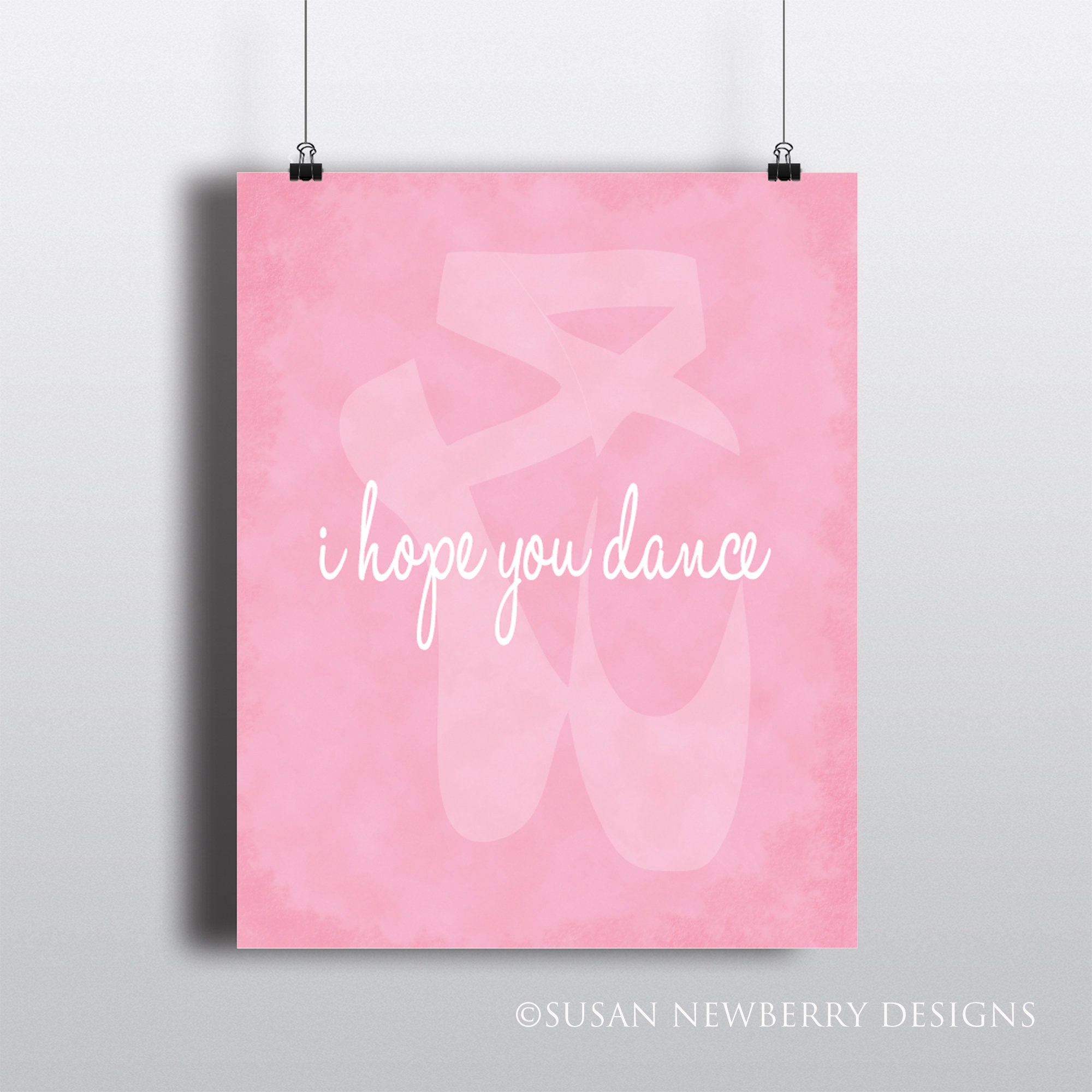I hope you dance Typography PRINT Dance Wall Art Nursery | Etsy