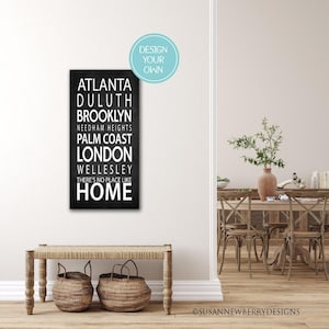 Custom Street Names Canvas Art:  o No Place Like Home Modern Farmhouse Subway Sign