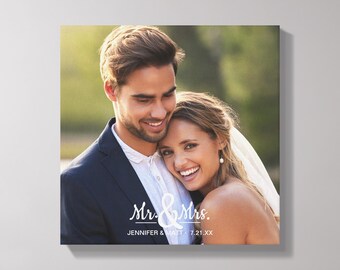 Personalized Mr and Mrs Wedding Photo Wall Art