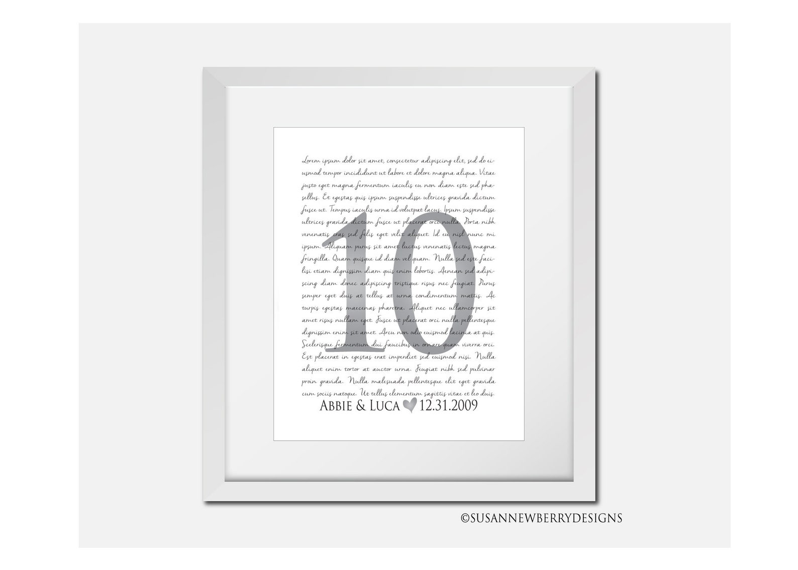 10th Aluminum Tin Anniversary Gift for Couples Wedding Vows Etsy