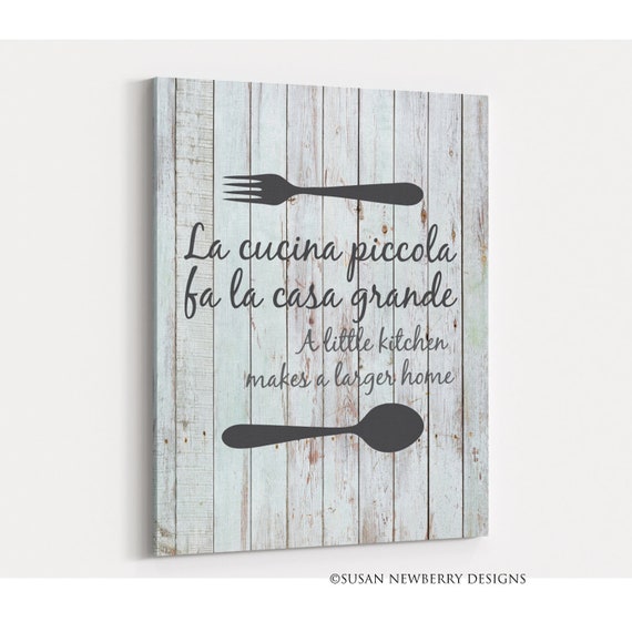 Kitchen Wall Art La Cucina Piccola Fa La Casa Grande A | Etsy