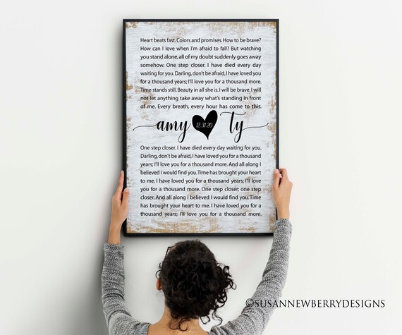 Any Song Lyrics Vintage Heart Personalised First Dance Wedding Song Gift Present 