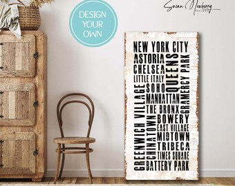 Custom Subway Sign Canvas Art: Personalized Destination Wall Decor