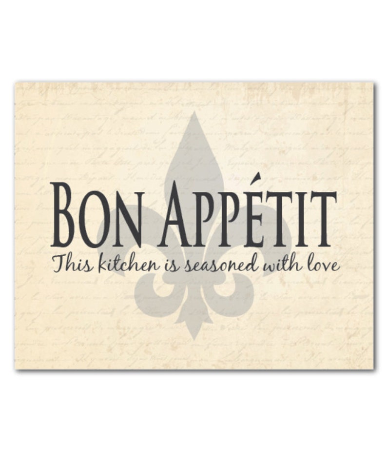 Kitchen Wall Art Bon Appetit This kitchen is seasoned with | Etsy