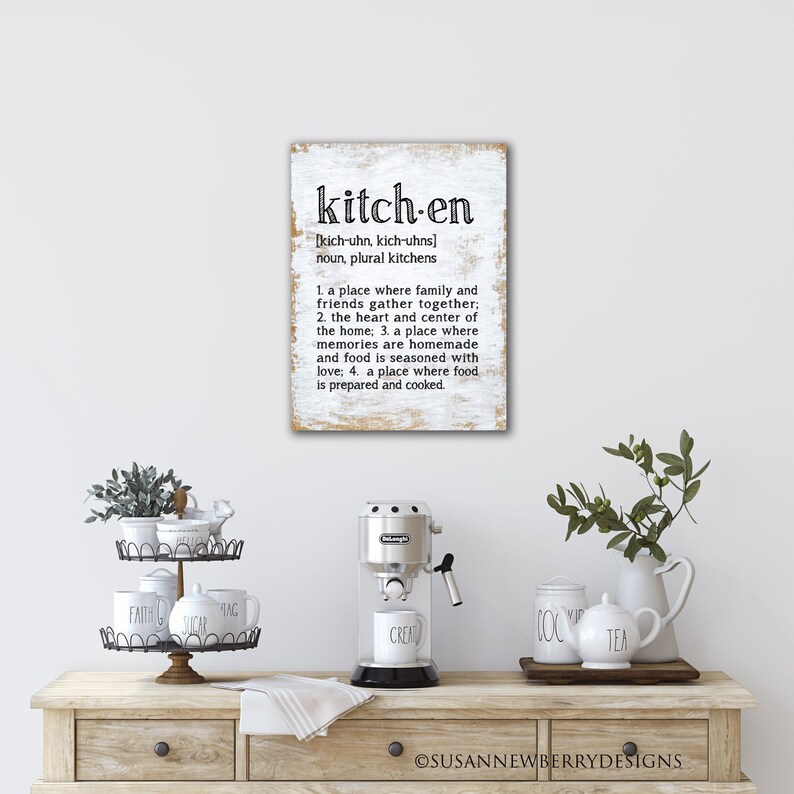 Typography Kitchen Definition Word Art Kitchen Wall Etsy