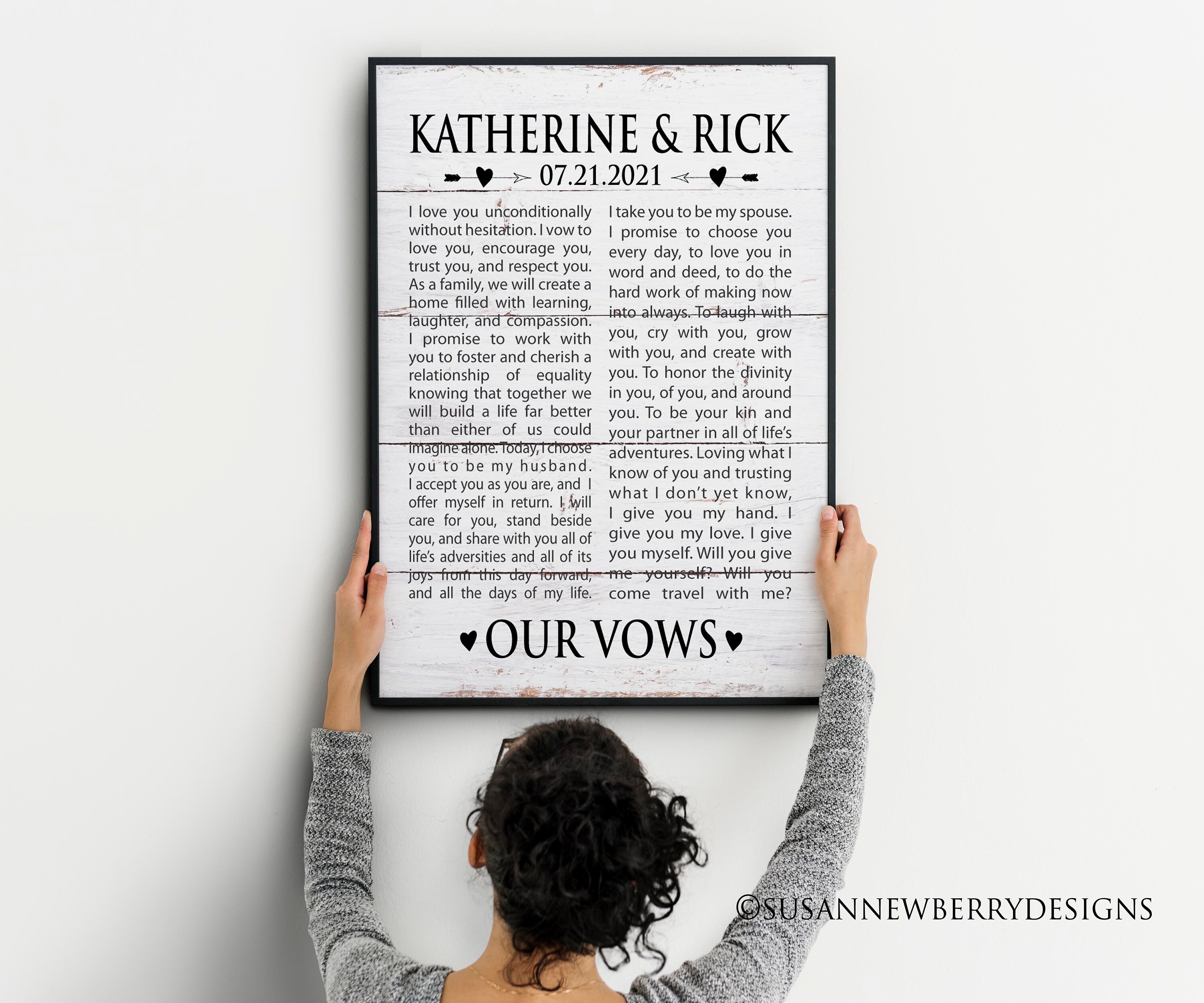 Wedding Wall Art Wedding Wall Decor Our Vows Wedding Etsy