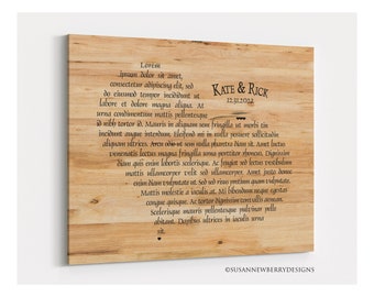 Custom Rustic Anniversary, Wedding Gift - Vows or Song lyrics wall art - ready to hang CANVAS - Farmhouse style art