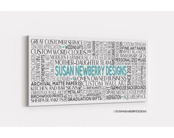 Modern Farmhouse Panoramic Word Cloud Print or Canvas - Great Idea for Business and Gifts