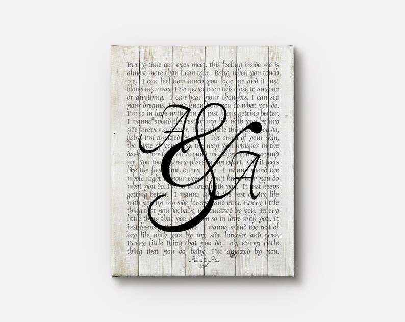 CANVAS Wall Art Any Song Lyrics Wedding Song First Dance Etsy