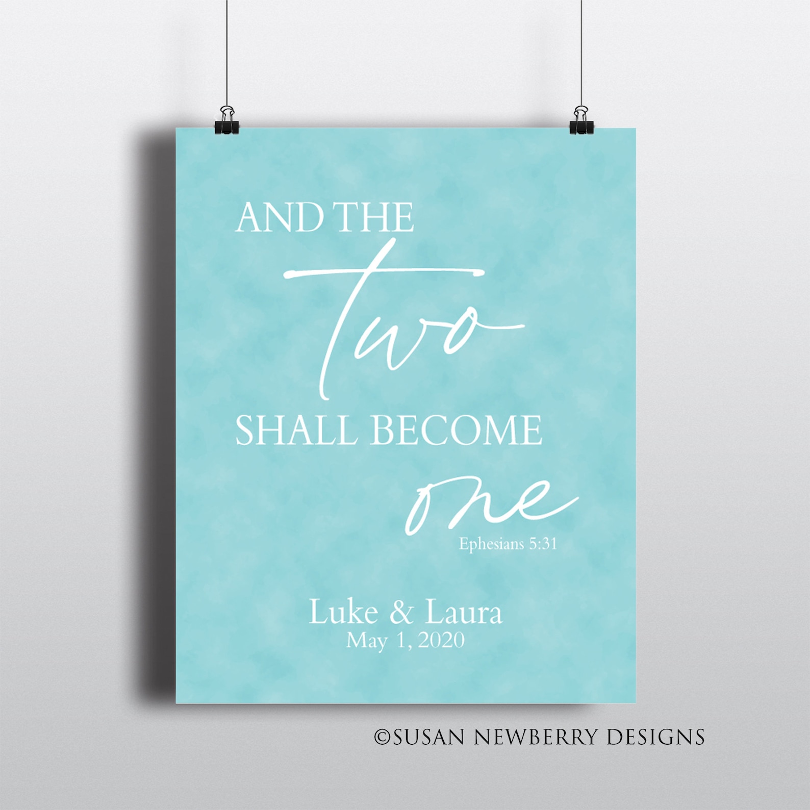 And the two shall become one Ephesians 5 31 Bible verse | Etsy