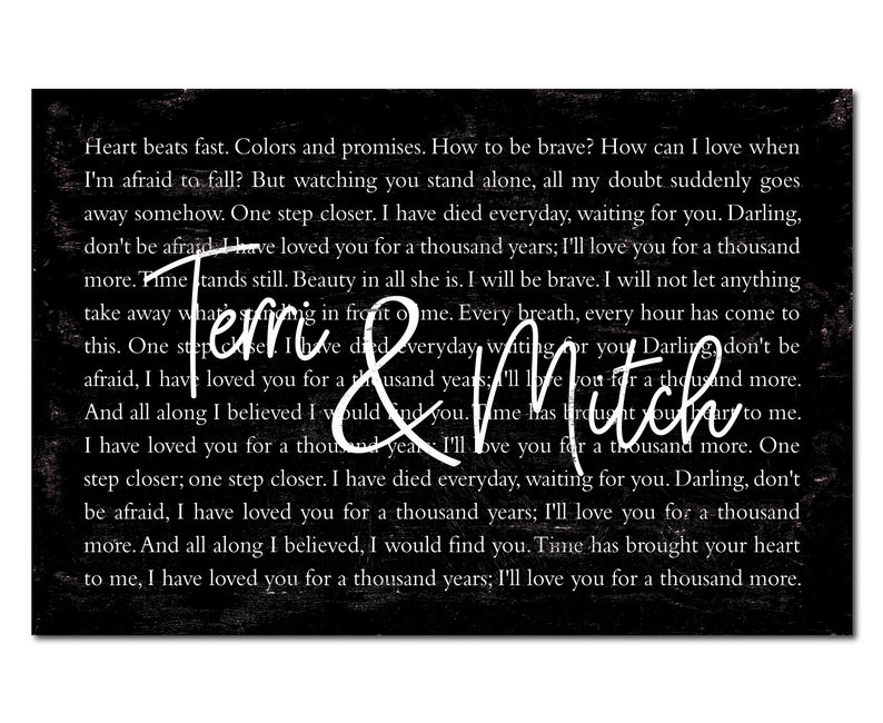 Song Lyrics Wall Art Farmhouse CANVAS Wall Art Wedding Etsy