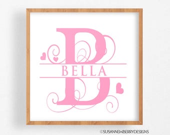 Custom Name Wall Art Monogram in your choice of color