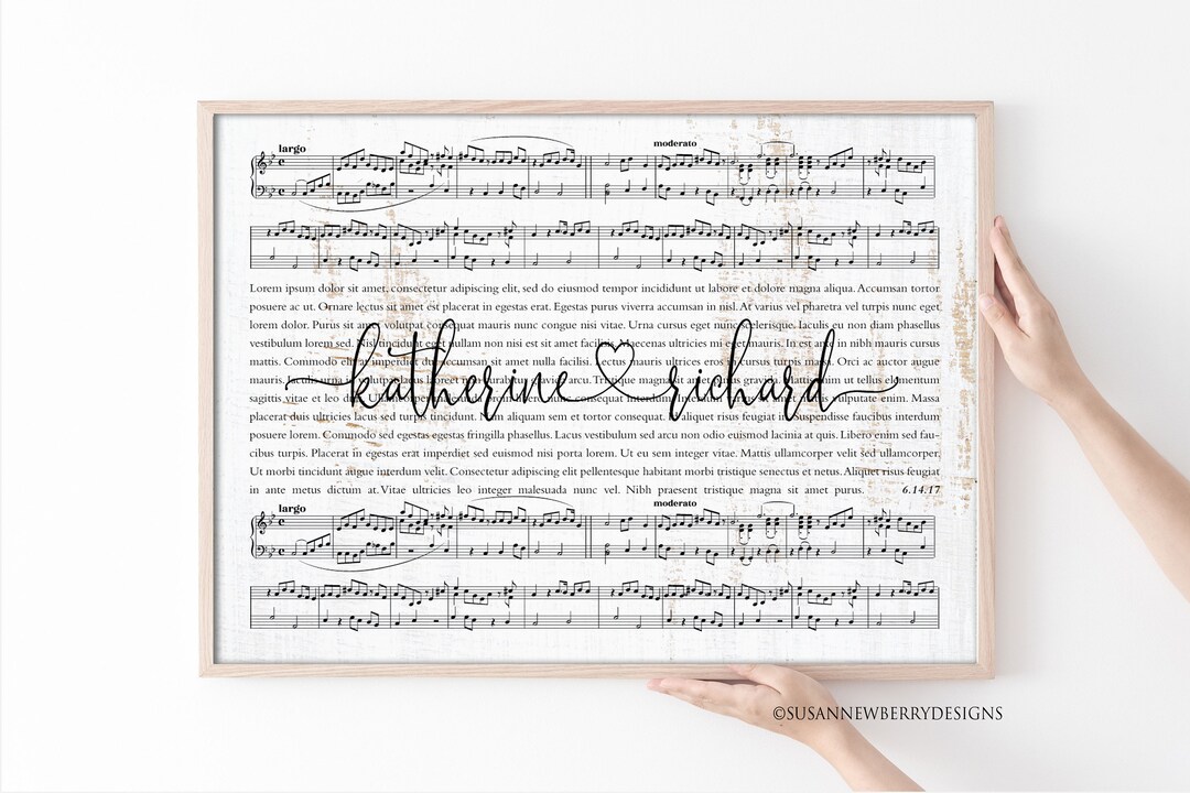 Any Song Lyrics PRINT OR CANVAS - Song Lyrics With Sheet Music ...