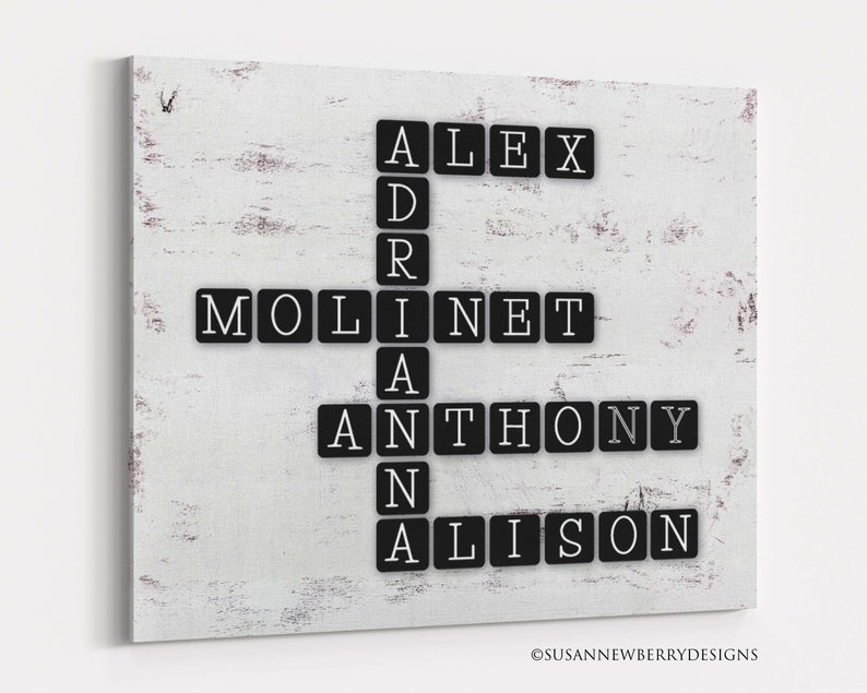 Personalized Family Scrabble Wall Art Typography Art PRINT Etsy