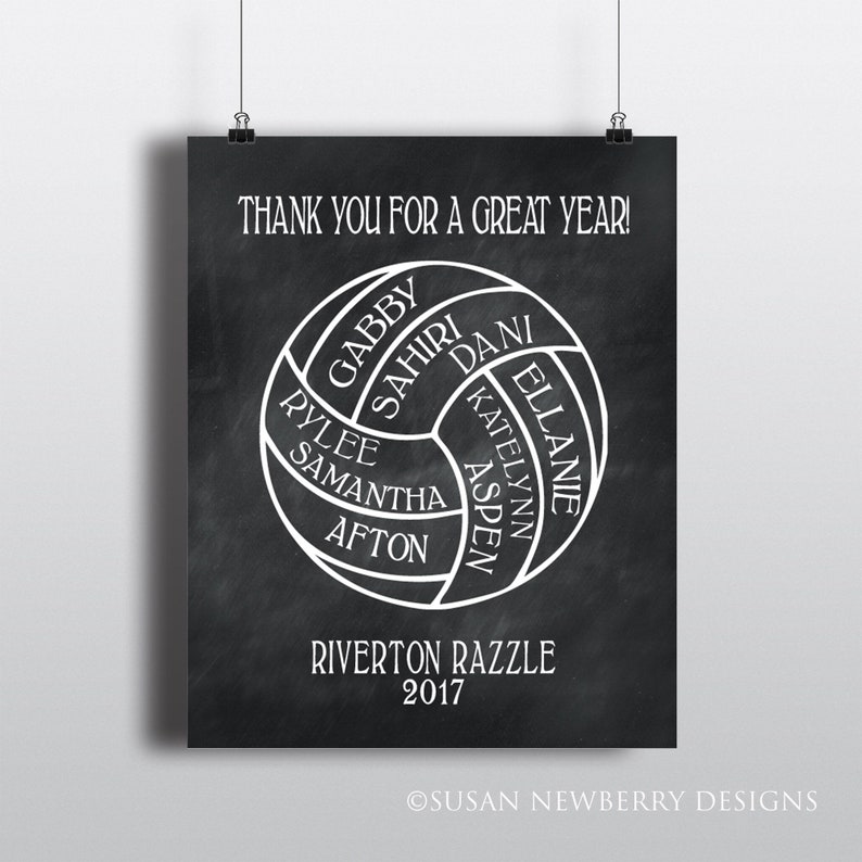 Volley Ball Typography PRINT Volleyball Coach Gift Etsy
