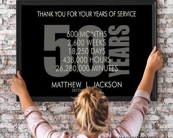 Personalized Retirement Print or Canvas - Custom Employee Appreciation Gift