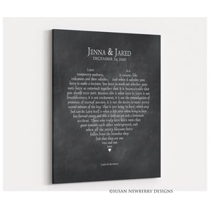 Personlized heart typography wall art Print or Canvas - Love is a temporary madness - Louis de Bernieres quote - love poetry