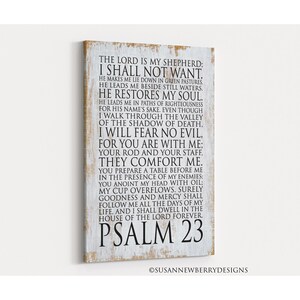 Psalm 23 The Lord is my shepherd I shall not want Bible verse Twenty third Psalm Scripture PRINT or CANVAS Christian Wall Art FH 21