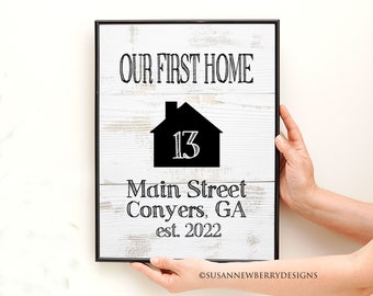 Customizable Wall Decor - PRINT OR CANVAS - Our first home Housewarming gift - Realtors thank you present - wedding gift
