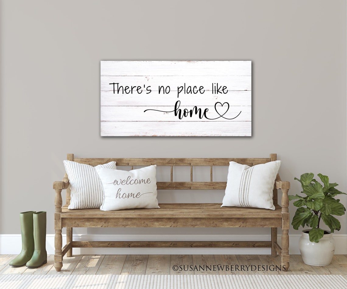 CANVAS Wall Art There's No Place Like Home Modern | Etsy