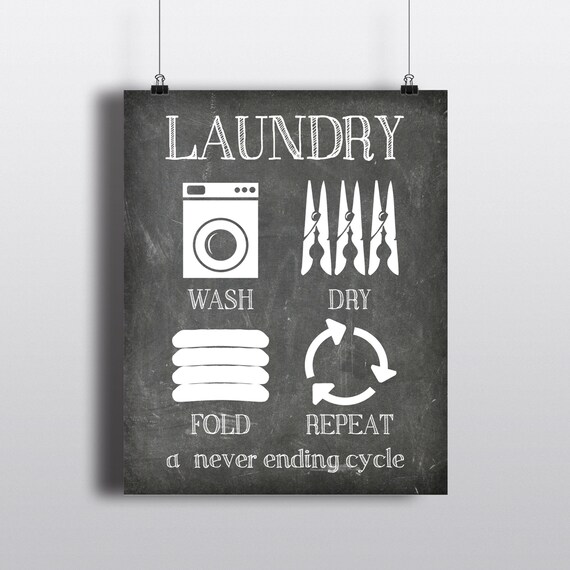 Laundry A Never Ending Story Wash Dry Fold Repeat Laundry Etsy