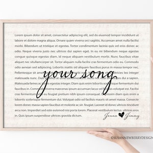 Print Gift Wedding Song Greenery Vows Lyrics Poster Anniversary