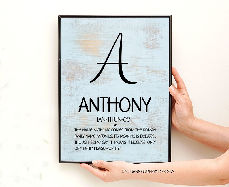 Customizable Name and Meaning Wall Art Available in Print or Etsy