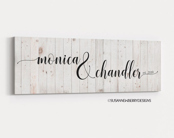 Farmhouse CANVAS Wall Art - Personalized Name Canvas - Gift for Couple ...