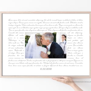 Custom Father of the Bride Dance Wedding Photo PRINT OR CANVAS - Song Lyrics Print - Gift for Dad - Gift for Parents