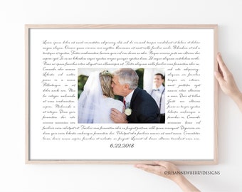 Custom Father of the Bride Dance Wedding Photo PRINT OR CANVAS - Song Lyrics Print - Gift for Dad - Gift for Parents