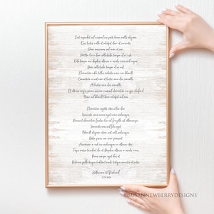 Custom Calligraphy Song Lyrics PRINT OR CANVAS - First Dance Wedding Memento - Anniversary Gift  - Paper Anniversary