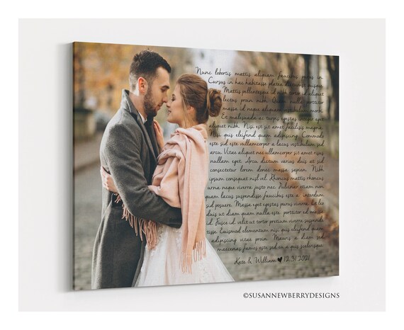 Personalized Wedding Photo Collage Canvas, Gift For Newly Married