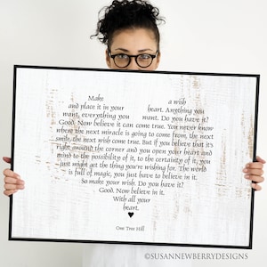 Make a wish and place it in your heart Inspirational Heart Print or Canvas in various sizes