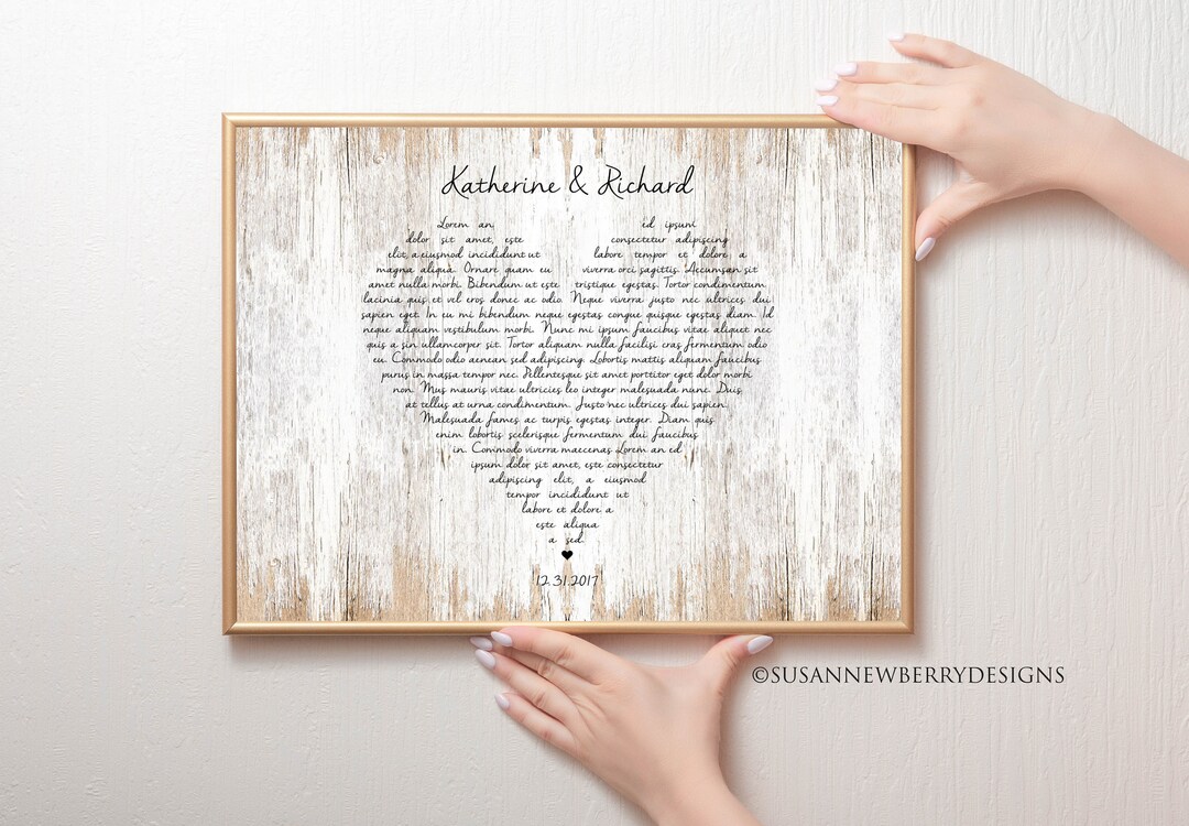 Wedding Gift Custom Song Lyrics Wall Art - Personalized First Dance ...
