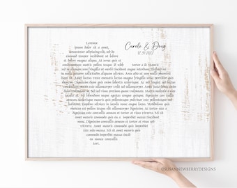 Custom Anniversary or Wedding Gift - Wedding Song, First Dance, Wedding Vows Poetry - Wall Art in print or canvas you choose