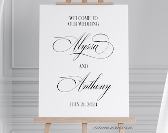 Personalized Wedding Welcome Sign available in print, canvas, or mounted print